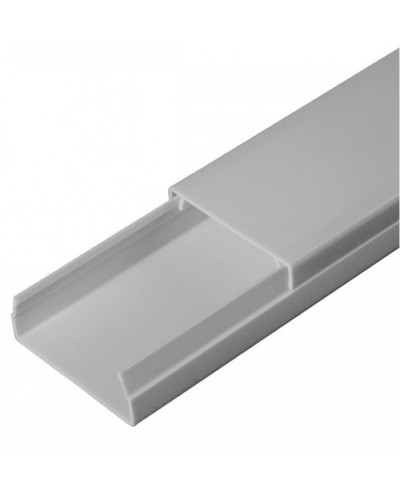 Кабель-канал серый RAL 7035 2-й замок в п/э 40х16 (56м/уп) Промрукав (PR03.0074) в Коврове Кабель-канал Pintop.ru