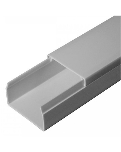 Кабель-канал серый RAL 7035 2-й замок в п/э 40х40 (60м/уп) Промрукав (PR03.0076) в Коврове Кабель-канал Pintop.ru