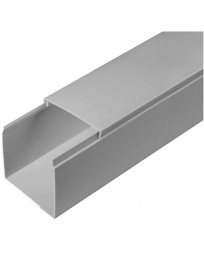 Кабель-канал серый RAL 7035 2-й замок в п/э 60х60 (24м/уп) Промрукав (PR03.0078) в Коврове Кабель-канал Pintop.ru