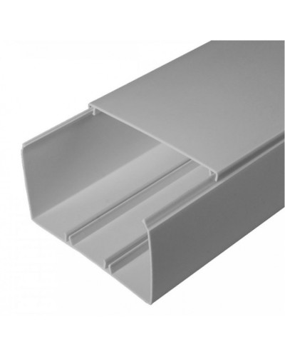 Кабель-канал серый RAL 7035 2-й замок в п/э 100х60 (16м/уп) Промрукав (PR03.0082) в Коврове Кабель-канал Pintop.ru