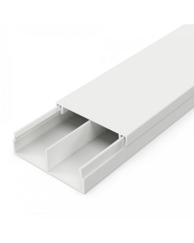 Кабель-канал белый 2-й замок в п/э 30х10 мм с перегородкой (110 м/уп) Промрукав PR03.0239 в Коврове Кабель-канал Pintop.ru