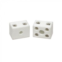 Клемма керамическая латунь 6 мм² 2 пары контактов с крепежным отверстием (5 шт/уп) Промрукав (PR08.7163)