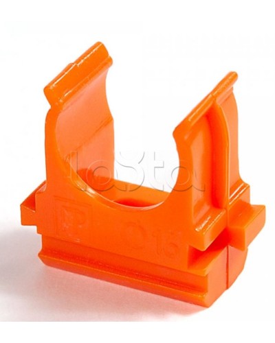 Крепёж-клипса для труб АБС-пластик оранжевая д20 в малой упаковке (10шт/1000шт уп/кор) Промрукав (PR13.0067) в Коврове Держатели, клипсы, скобы Pintop.ru