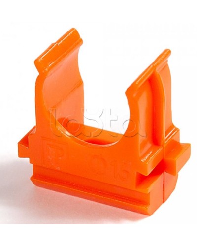 Крепёж-клипса для труб АБС-пластик оранжевая д25 в малой упаковке (10шт/500шт уп/кор) Промрукав (PR13.0068) в Коврове Держатели, клипсы, скобы Pintop.ru