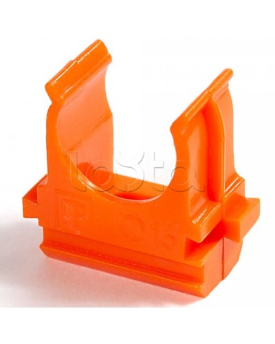 Крепёж-клипса для труб АБС-пластик оранжевая д40 в малой упаковке (10шт/300шт уп/кор) Промрукав (PR13.0116) в Коврове Держатели, клипсы, скобы Pintop.ru