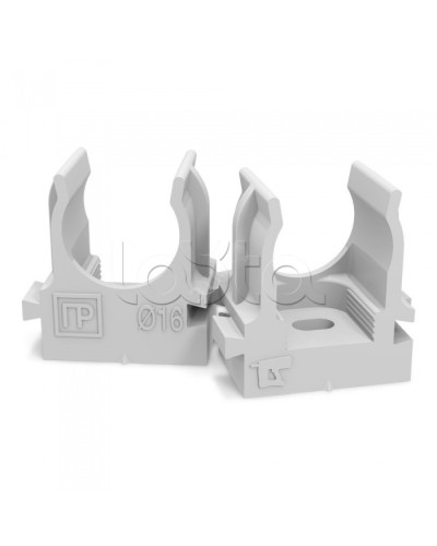 Крепеж-клипса для труб для монтажного пистолета серая в п/э д16 (100шт/1100шт уп/кор) Промрукав PR13.0119 в Коврове Держатели, клипсы, скобы Pintop.ru