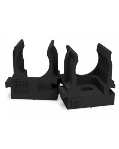 Крепеж-клипса для труб для монтажного пистолета черная в п/э д16 (100шт/1100шт уп/кор) Промрукав (PR13.0131) в Коврове Держатели, клипсы, скобы Pintop.ru