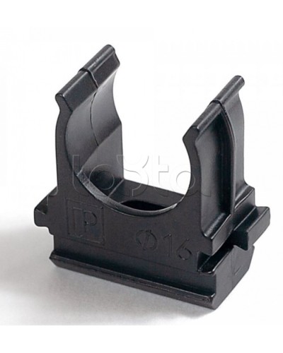Крепёж-клипса для труб Полистирол черная д16 в малой упаковке (10шт/1000шт уп/кор) Промрукав (PR13.0209) в Коврове Держатели, клипсы, скобы Pintop.ru