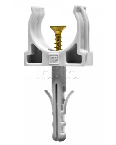 Крепеж-клипса с дюбелем и саморезом серая д20 (100шт/1200шт уп/кор) Промрукав (PR13.0216) в Коврове Крепеж: Дюбели, шурупы, саморезы Pintop.ru