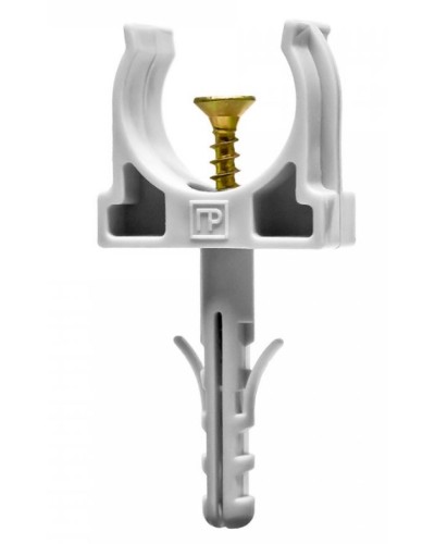 Крепеж-клипса с дюбелем и саморезом серая д20 в малой упаковке (10шт/900шт уп/кор) Промрукав (PR13.0308) в Коврове Крепеж: Дюбели, шурупы, саморезы Pintop.ru