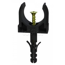 Крепеж-клипса с дюбелем и саморезом черная д16 в малой упаковке (10шт/900шт уп/кор) Промрукав (PR13.0311)