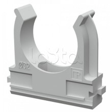 Крепёж-клипса для труб д32 безгалогенная (HF) атмосферостойкая серая (25шт/500шт уп/кор) Промрукав (PR13.0347)