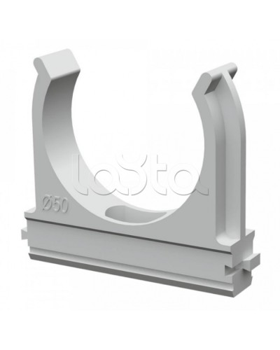 Крепёж-клипса для труб д50 безгалогенная (HF) атмосферостойкая серая (10шт/200шт уп/кор) Промрукав (PR13.0349) в Коврове Держатели, клипсы, скобы Pintop.ru