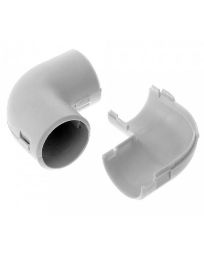 Соединитель угловой разборный д16 безгалогенный (HF) атмосферостойкий серый (100шт/1000шт уп/кор) Промрукав (PR13.0360) в Коврове Повороты, муфты, тройники Pintop.ru