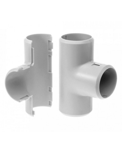 Тройник разборный д32 безгалогенный (HF) атмосферостойкий серый (15шт/180шт уп/кор) Промрукав (PR13.0367) в Коврове Повороты, муфты, тройники Pintop.ru