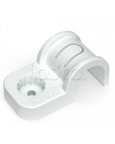 Крепеж-скоба пластиковая односторонняя для прямого монтажа серая в п/э д16 Промрукав (PR13.0368) в Коврове Держатели, клипсы, скобы Pintop.ru