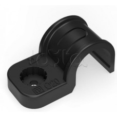 Крепеж-скоба пластиковая односторонняя для прямого монтажа черная в п/э д20 Промрукав (PR13.0373)