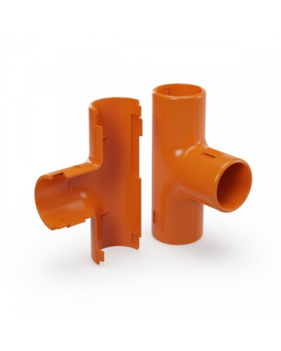Тройник разборный оранжевый d25 мм (30шт/300шт уп/кор) Промрукав (PR13.1160) в Коврове Повороты, муфты, тройники Pintop.ru