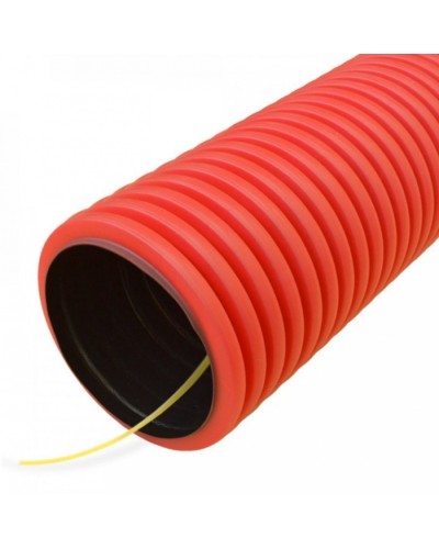 Труба гофрированная двустенная ПНД гибкая тип 750 (SN19) с/з красная д90 (50м/уп) Промрукав (PR15.0049) в Коврове Труба гофрированная Pintop.ru