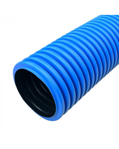 Труба гофрированная двустенная ПНД жесткая тип 1250 (SN26) синяя d110 мм 6м (36м/уп) Промрукав (PR15.01051) в Коврове Труба гофрированная Pintop.ru