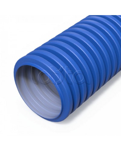 Труба гофр двустенная ПНД гибкая вентиляционная голубая (RAL 5012) d75 мм (50м/уп) Промрукав (PR15.0280) в Коврове Труба гофрированная Pintop.ru