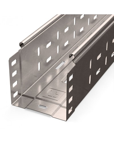 Лоток перфорированный Стандарт INOX (AISI 409) 100х100х3000 (0,7 мм) (6 м/уп) Промрукав (PR16.2410) в Коврове Кабельные лотки Pintop.ru