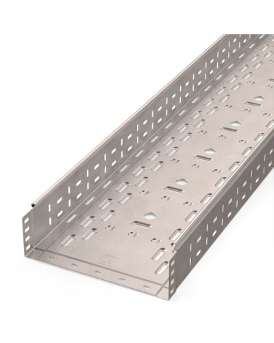 Лоток перфорированный Стандарт INOX (AISI 409) 300х100х3000 (0,8 мм) (6 м/уп) Промрукав (PR16.2419) в Коврове Кабельные лотки Pintop.ru