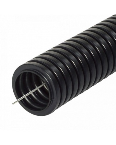 Труба гофрированная ПА стойкая к ультрафиолету (УФ) не распространяющая горение черная с/з д40 (15м/960м уп/пал) Промрукав (PR02.0208) в Коврове Труба гофрированная Pintop.ru