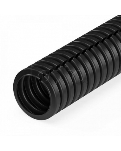 Труба гофрированная ПП безгалогенная (HF) разрезная черная dвн 7,0 мм, dнар 10,0 мм (50м/уп) Промрукав (PR02.0298) в Коврове Труба гофрированная Pintop.ru