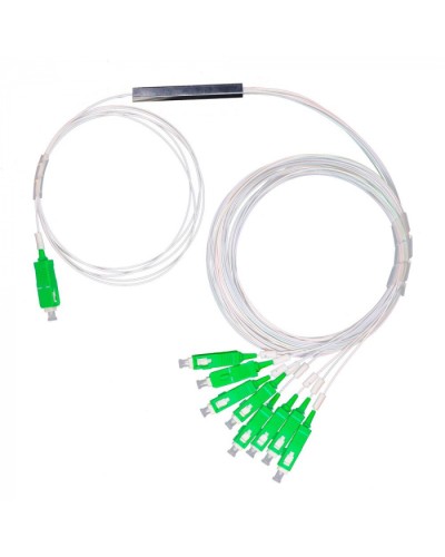 Разветвитель план 1х8 окон SC/APC 9/125 вывод 1,5м буфер 0.9мм 1260/1650 Cabeus (FCT-PLC-1/8-9-SC/A-1.5-0.9) в Коврове Оптические разветвители (сплиттеры) Pintop.ru