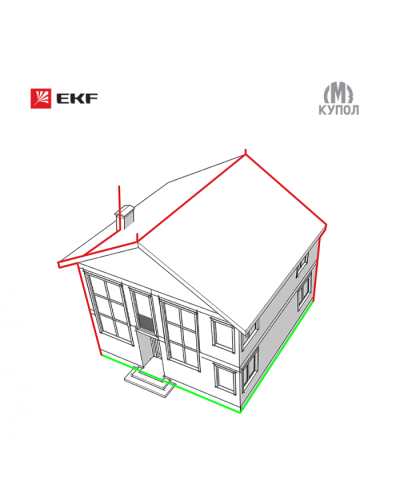 Комплект молниезащиты частного дома габ. 8х8м EKF PROxima (lp-8x8) в Коврове Электротехническое оборудование Pintop.ru