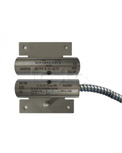 Извещатель охранный точечный магнитоконтактный взрывозащищённый Магнито-контакт Ех ИО102 N исп.301 (торцевой), с постоянно присоединенным кабелем в металлорукаве (штатно кабель 3х0,75 - 1м), 1Ex d IIC T6 Gb / РB Ex d I Mb АТФЕ.425119.171 в Коврове Изв