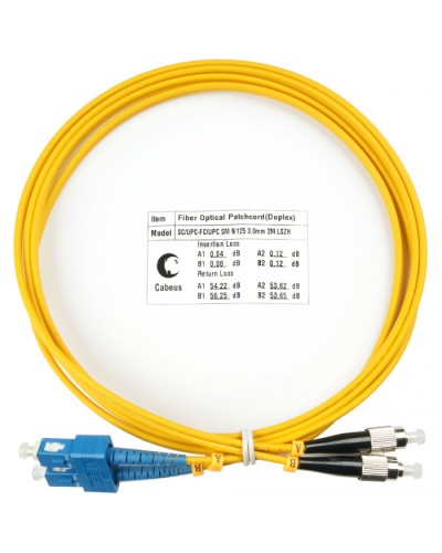 Шнур оптический duplex SC-FC 9/125 sm 2м LSZH Cabeus FOP(d)-9-SC-FC-2m в Коврове Патч-корды оптические Pintop.ru