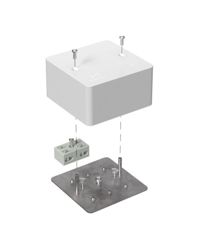 Коробка огн. разв. для каб-канала Е15-Е60 RAL9003 85х85х45 (44 шт/кор) Промрукав (40-0460-FR6.0-4-2-Р) в Коврове Распределительные коробки Pintop.ru