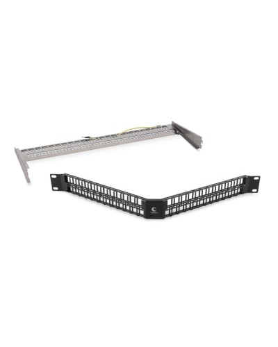 Угловая модульная патч-панель 19, 48 портов, 1U Cabeus (PLBHD-48-CON-SH) в Коврове Патч панель Pintop.ru