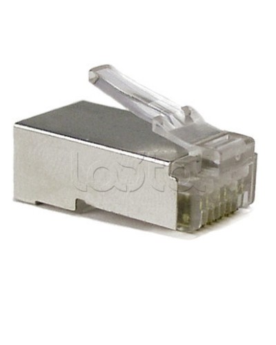 Разъем экранированный RJ-45 под витую пару, категория 6, без вставки Hyperline (PLUG-8P8C-U-C6-SH) в Коврове Коннекторы и разъемы Pintop.ru