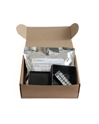 Коробка распред. двухкомп. (HF) 100х100х50 черная Промрукав (PR80.0179) в Коврове Распределительные коробки Pintop.ru