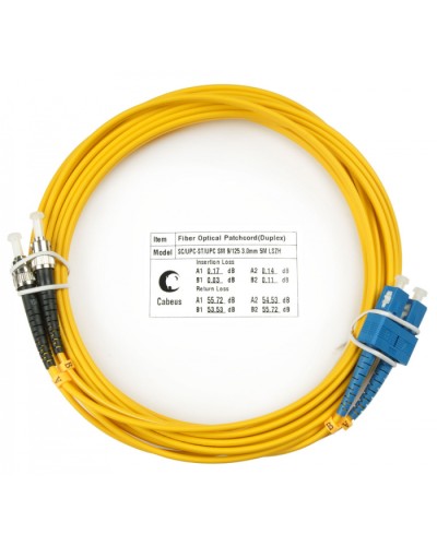 Шнур оптический duplex SC-ST 9/125 sm 20м LSZH Cabeus FOP(d)-9-SC-ST-20m в Коврове Патч-корды оптические Pintop.ru