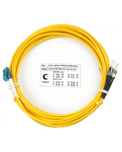 Шнур оптический duplex LC-ST 9/125 sm 5м LSZH Cabeus FOP(d)-9-LC-ST-5m в Коврове Патч-корды оптические Pintop.ru