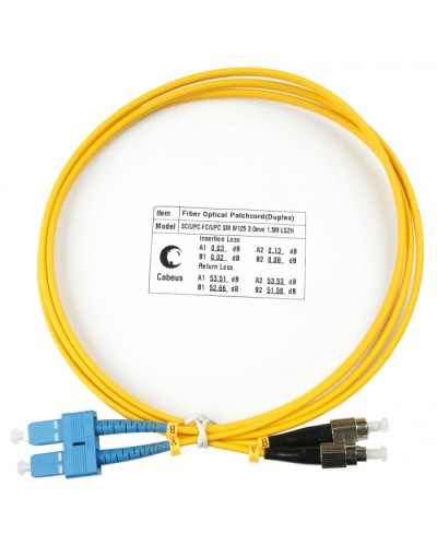 Шнур оптический duplex SC-FC 9/125 sm 1,5м LSZH Cabeus FOP(d)-9-SC-FC-1,5m в Коврове Патч-корды оптические Pintop.ru