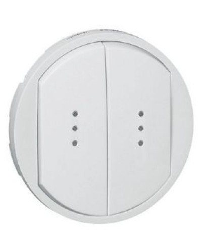 Лицевая панель для выключателя двойного с индикацией белый Celiane Legrand 068004 в Коврове Аксессуары для кабель-канала Pintop.ru