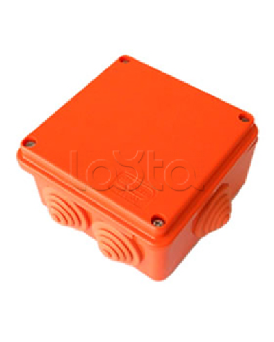Коробка огн. с гладкими стенками, без галогена, заземление, IP41, 2P, (1,5-2,5 мм2) (оранж) ОКЛ Экопласт 46001PE-HF в Коврове Распределительные коробки Pintop.ru