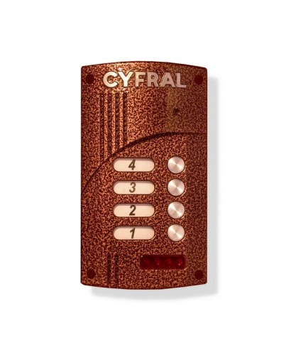 Блок вызова видеодомофона на 4 абонента со встроенным коммутатором Цифрал M-4.1M/VC в Коврове Блоки вызова многоабонентные Pintop.ru