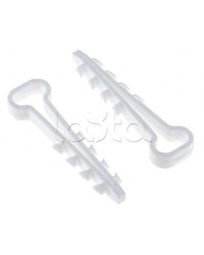 Дюбель-хомут (5х10 мм) для плоского кабеля белый (100 шт.) EKF PROxima (plc-cd1-5x10w) в Коврове Крепеж: Дюбели, шурупы, саморезы Pintop.ru