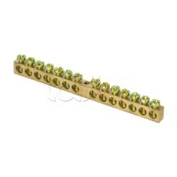 Шина PEN "ноль-земля" (6х9мм) 14 отверстий латунь крепеж по центру розничный стикер EKF PROxima (sn0-63-14-r)