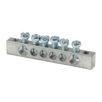 Шина PEN "ноль-земля" (6x9мм) 6 отв. цинк крепеж по краям EKF (sn1-63-06-k)