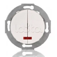 Выключатель двухклавишный Экопласт (схема 5L) с индикатором 10 A, 250 B (белый) Vintage