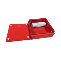 Коробка распределительная огнестойкая КРОПС, IP55, габаритные размеры 150х150х80 мм, для кабелей сечением до 4 мм2, 6 клемм КМ-Профиль (FRJB-KM-ST5-4-06-КРОПС-IP55)