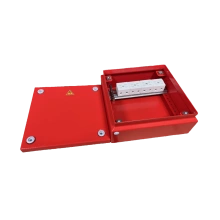 Коробка распределительная огнестойкая КРОПС, IP65, габаритные размеры 150х150х80 мм, для кабелей сечением до 25 мм2, 6 клемм КМ-Профиль (FRJB-KM-ST5-25-06-КРОПС-IP65)