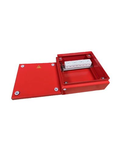 Коробка распределительная огнестойкая КРОПС, IP65, габаритные размеры 150х150х80 мм, для кабелей сечением до 25 мм2, 6 клемм КМ-Профиль (FRJB-KM-ST5-25-06-КРОПС-IP65) в Коврове Распределительные коробки Pintop.ru